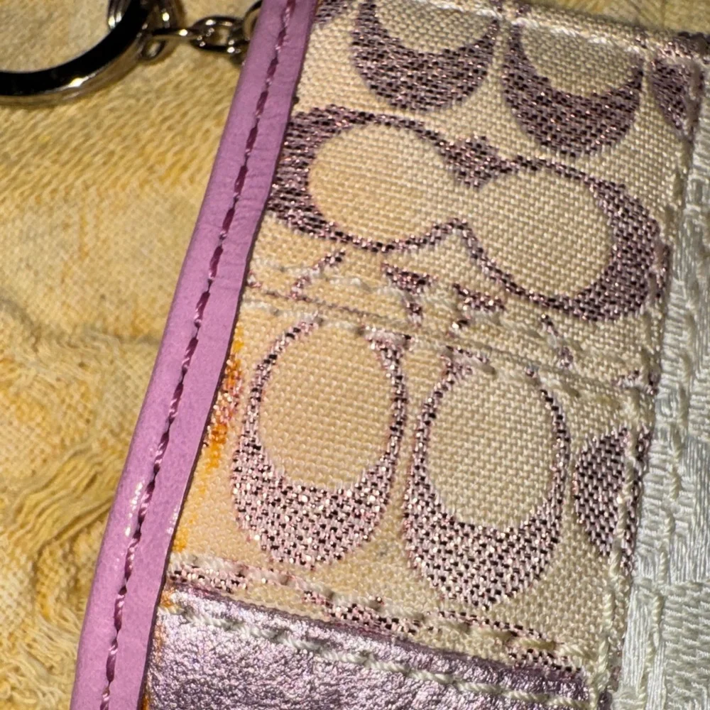 🌸☮️🍦☔️Coach Pink and Cream Patchwork Tote and Small Change Pouch - Picture 12 of 14